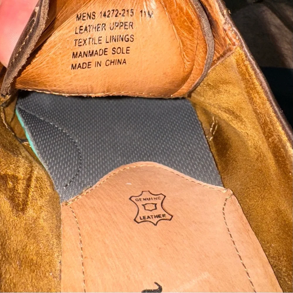 Mens Florsheim Highland Plain Toe‎ Brown Leather Comfort Oxfords Shoes Size 11 M